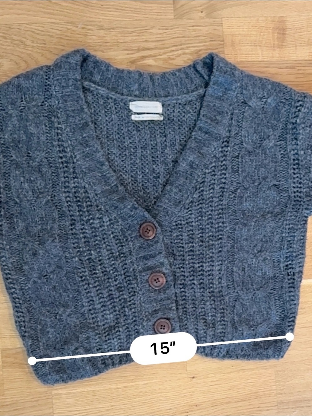 Urban Outfitters Charcoal Cable Knit Button Cardigan - Picture 10 of 11